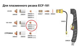 Форсунка (сопло) Elettro арт. 356652 ток 180А (10 шт)